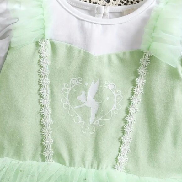 Tinker Bell Fairy Baby Girls Tutu Jumpsuit Headband Costume Halloween - Picture 3 of 6